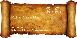 Rikk Sarolta névjegykártya